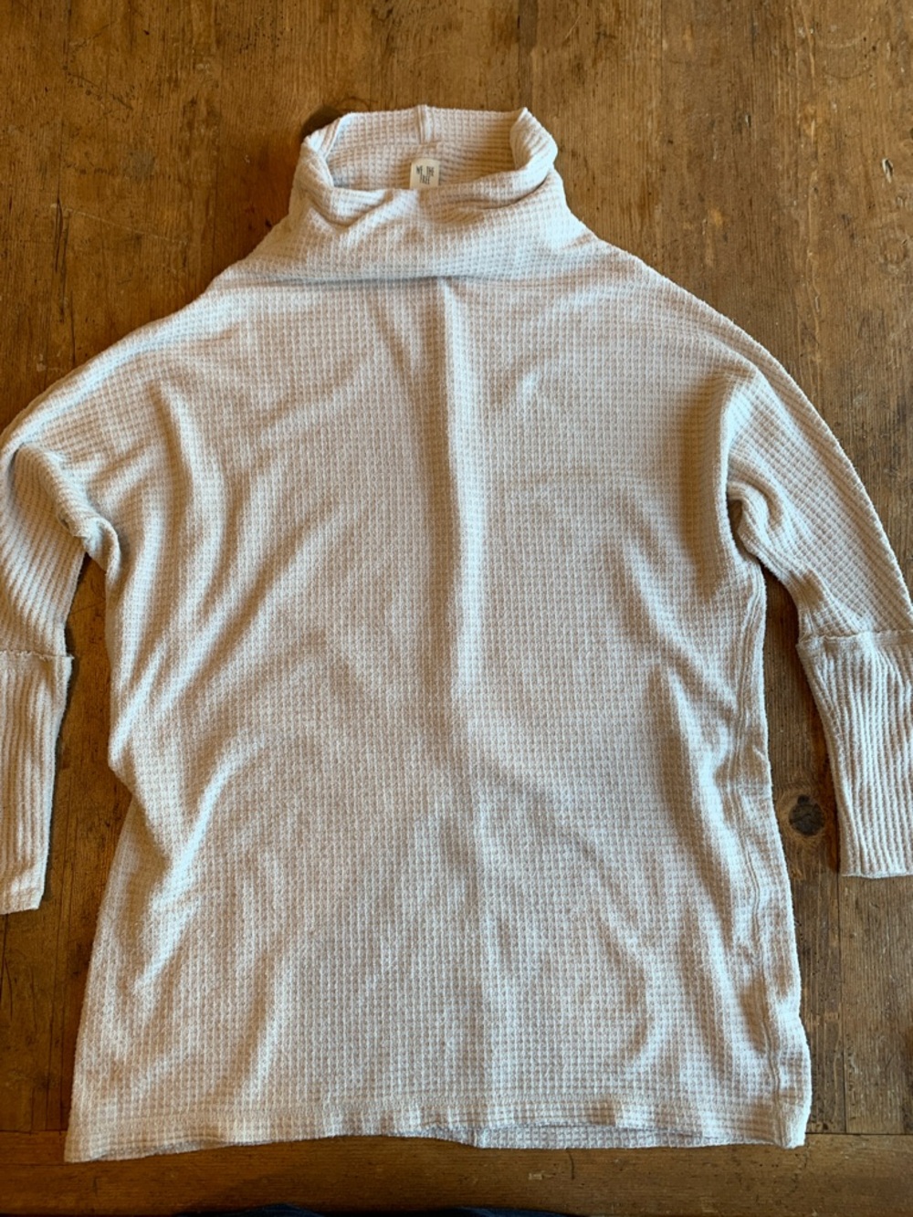 We The Free Women's Cream Waffle-Knit Turtleneck Sweater